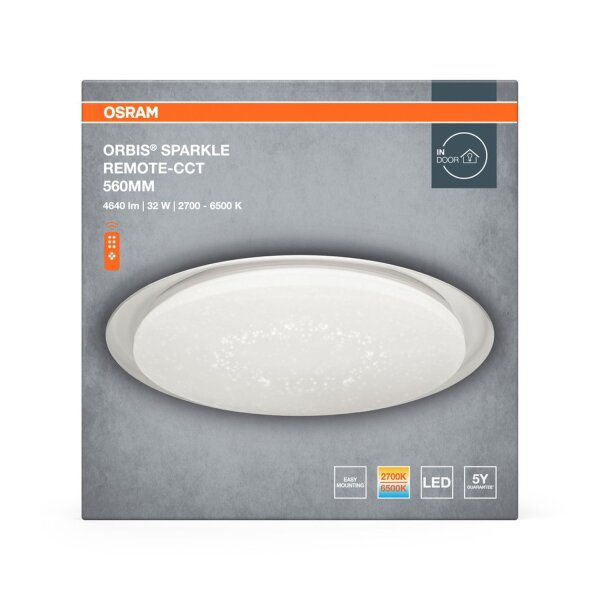 LED Deckenleuchte CCT Weiß Alu 2800-6000K Ø56cm OSRAM
