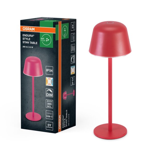 LED Akku Tischleuchte dimmbar Magenta CCT 6000 K OSRAM