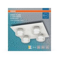 LED Deckenlampe CCT Weiß Metall Glas IP44 L:35cm OSRAM
