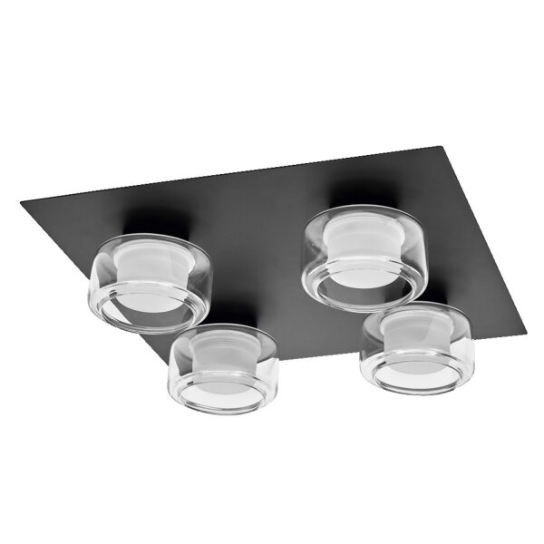 LED Deckenlampe Click-CCT CCT Schwarz Glas IP44 OSRAM