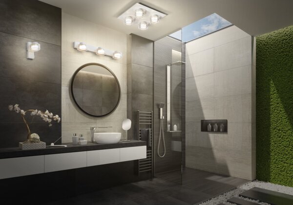 LED Wandleuchte Click-CCT Metall Weiß Glas IP44 OSRAM