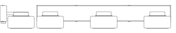 LED Wandlampe Click-CCT Metall Schwarz Glas IP44 B:50cm