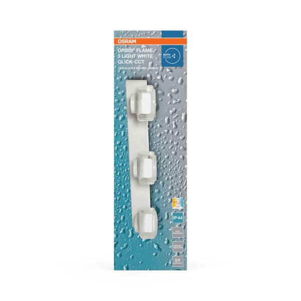 LED Wandlampe Click-CCT Weiß Glas IP44 B:50cm OSRAM