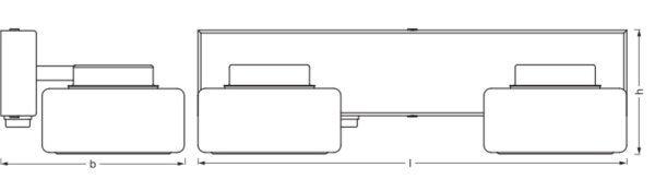 LED Wandlampe Click-CCT Metall Glas IP44 B:30cm OSRAM
