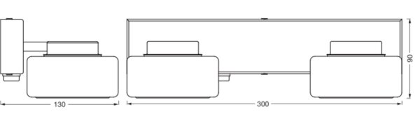 LED Wandlampe Click-CCT Metall Glas IP44 B:30cm OSRAM