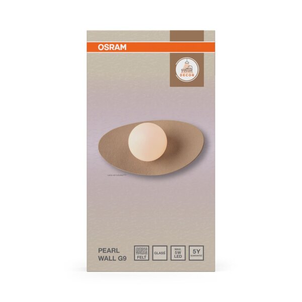 Wandlampe Glas Filz Beige G9 H:15 cm modern OSRAM