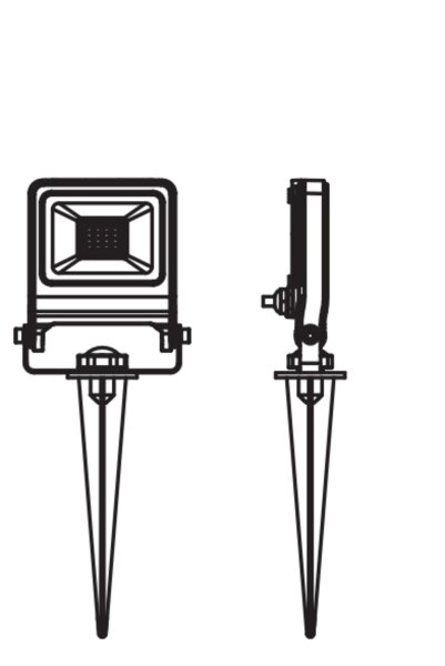 LED Außenstrahler flexibel Glas 3000K IP65 29cm Spieß
