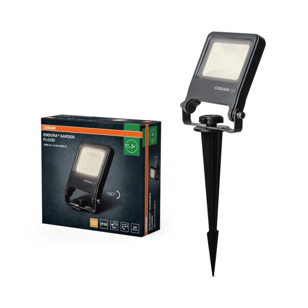 LED Außenstrahler flexibel Glas 3000K IP65 29cm Spieß