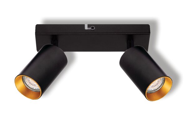 Spot schwenkbar flexibel Schwarz Gold Metall GU10 OSRAM