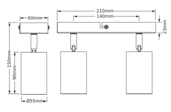 Spot schwenkbar flexibel Schwarz Gold Metall GU10 OSRAM