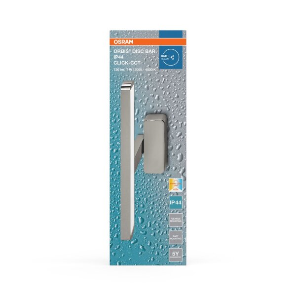LED Spiegelleuchte Chrom Alu 3000-4000K IP44 OSRAM