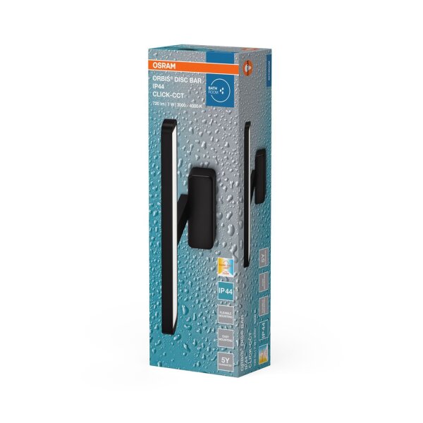 LED Spiegelleuchte Schwarz Alu 3000-4000K IP44 OSRAM
