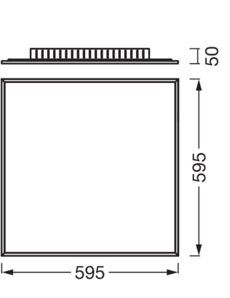 LED Deckenleuchte Weiß Alu 4000 K L:59,5cm eckig OSRAM