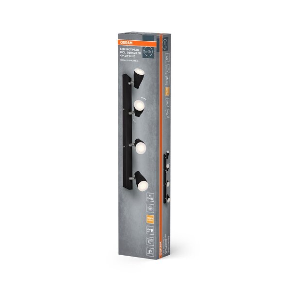 LED Deckenspot Schwarz Metall schwenkbar GU10 OSRAM