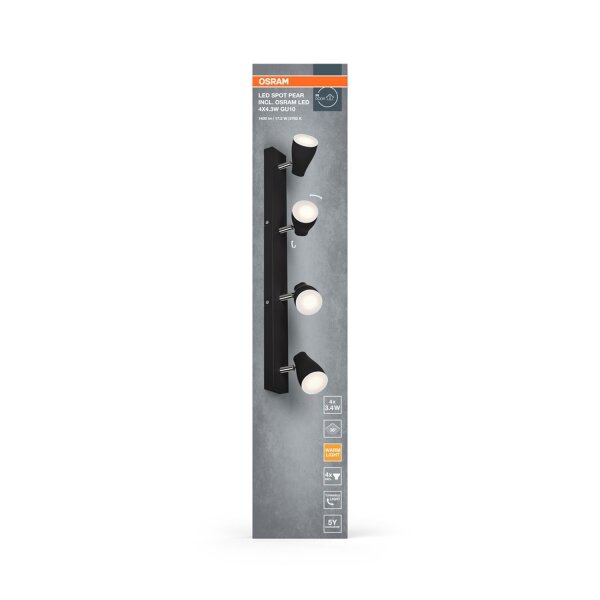 LED Deckenspot Schwarz Metall schwenkbar GU10 OSRAM