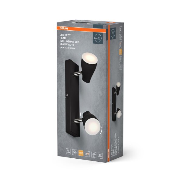 LED Deckenspot Metall Schwarz schwenkbar GU10 OSRAM
