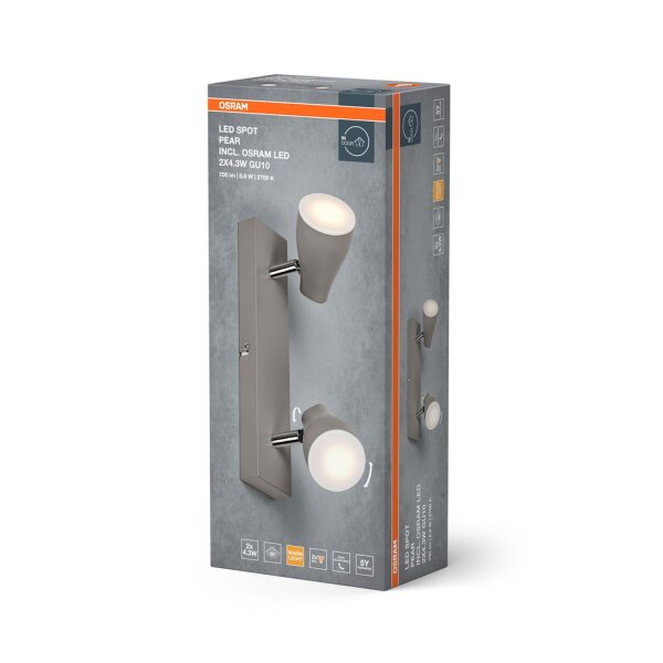 LED Deckenspot schwenkbar Grau Metall GU10 OSRAM