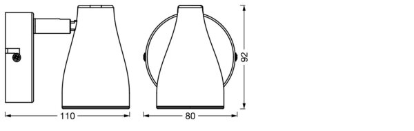 LED Deckenspot schwenkbar Grau Metall GU10 L:11cm OSRAM