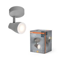 LED Deckenspot schwenkbar Grau Metall GU10 L:11cm OSRAM
