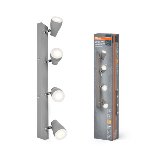 LED Deckenspot schwenkbar Metall Grau GU10 OSRAM