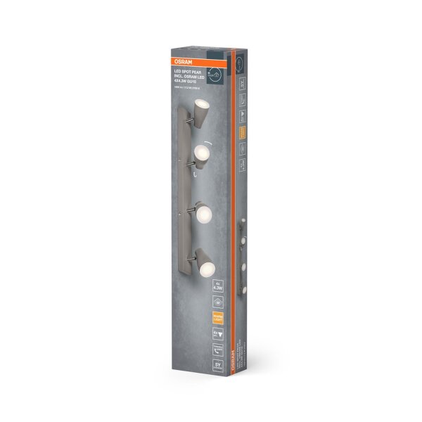LED Deckenspot schwenkbar Metall Grau GU10 OSRAM
