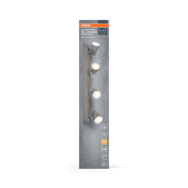 LED Deckenspot schwenkbar Metall Grau GU10 OSRAM