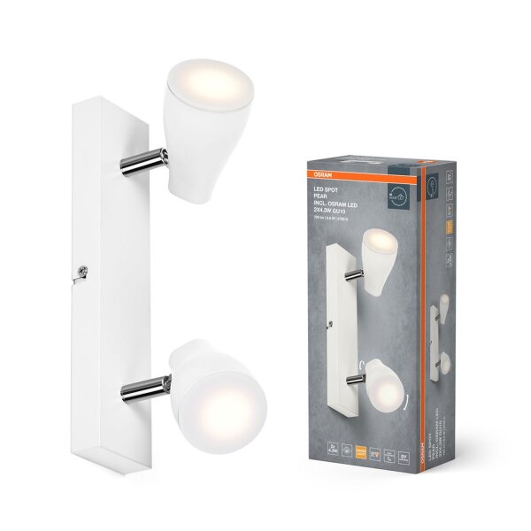 LED Deckenspot schwenkbar Weiß Metall GU10 L:27cm OSRAM