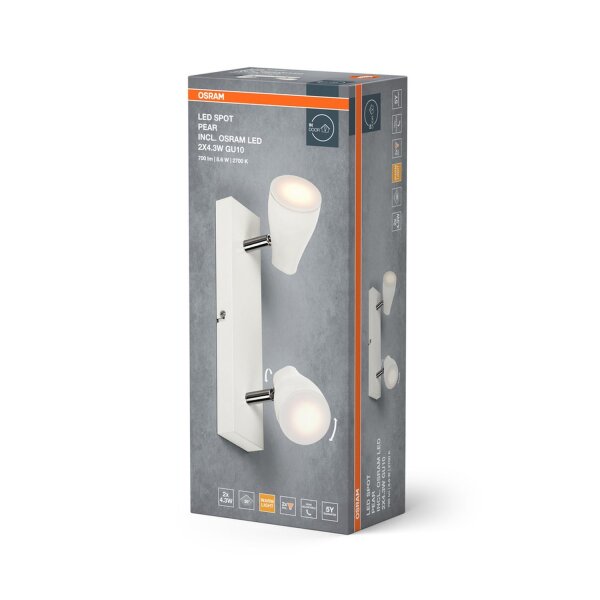 LED Deckenspot schwenkbar Weiß Metall GU10 L:27cm OSRAM