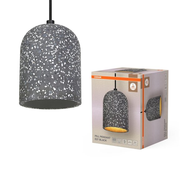Hängelampe Schwarz Terrazzo E27 Ø15 cm modern OSRAM