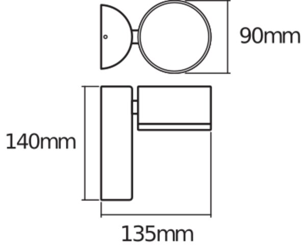 LED Wandstrahler schwenkbar Alu 3000 K H:14 cm OSRAM