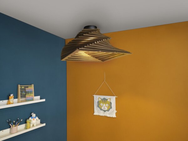 Deckenleuchte Karton E27 Metall B:40 cm Braun OSRAM