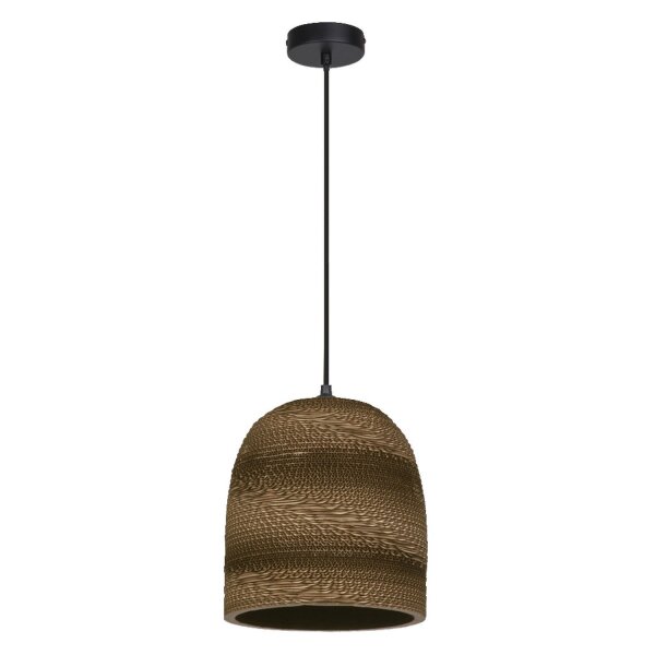 Pendelleuchte Karton E27 Braun Stahl L:25 cm OSRAM