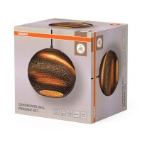 H&auml;ngelampe Karton E27 Braun Stahl L:26 cm OSRAM