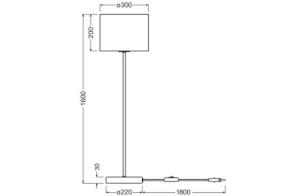 Stehlampe Karton E27 Braun Schwarz H:160 cm OSRAM