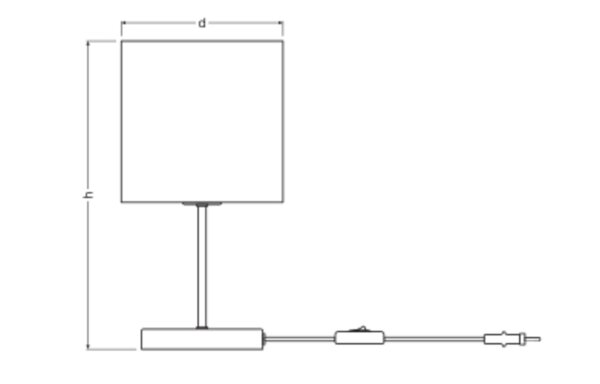 Tischlampe Karton E27 Braun Stahl H:20 cm OSRAM