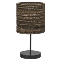 Tischlampe Karton E27 Braun Stahl H:20 cm OSRAM