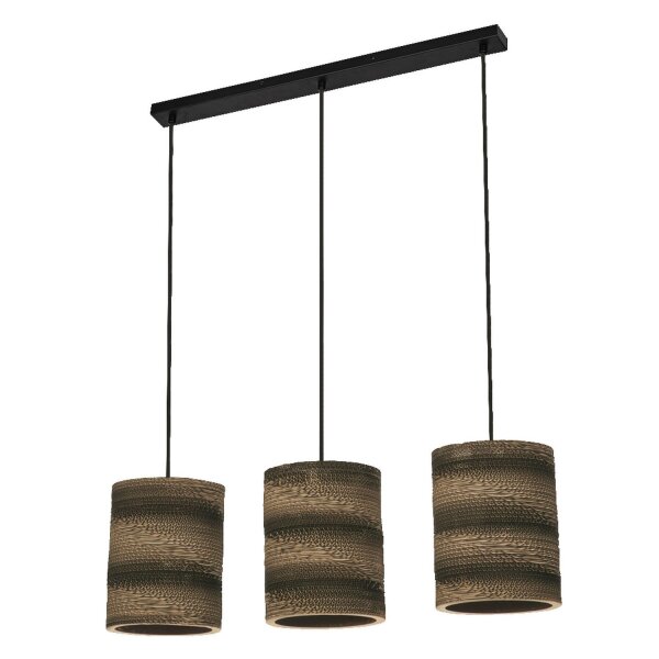 Pendelleuchte Karton Braun 3-flammig E27 L:83 cm OSRAM