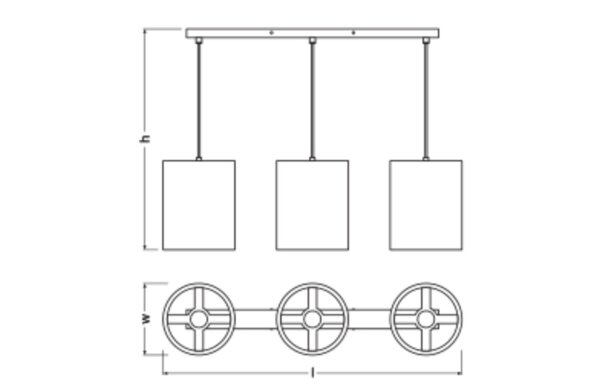 Pendelleuchte Karton Braun 3-flammig E27 L:83 cm OSRAM