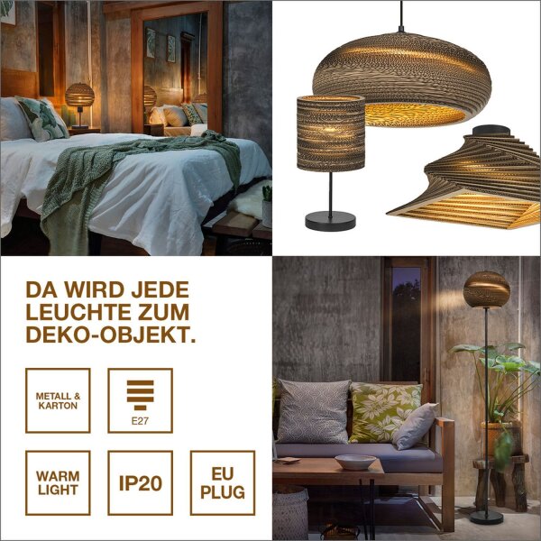 Pendelleuchte Karton Braun 3-flammig E27 L:83 cm OSRAM