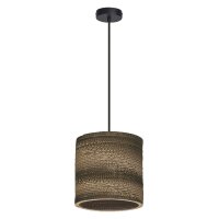 H&auml;ngelampe Karton E27 Schwarz Braun Stahl L:25 cm OSRAM