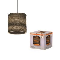 Hängelampe Karton E27 Schwarz Braun Stahl L:25 cm OSRAM