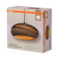 Pendelleuchte Karton E27 Braun Stahl L:40 cm OSRAM