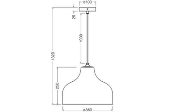 Hängelampe Karton E27 Braun Stahl L:36 cm OSRAM