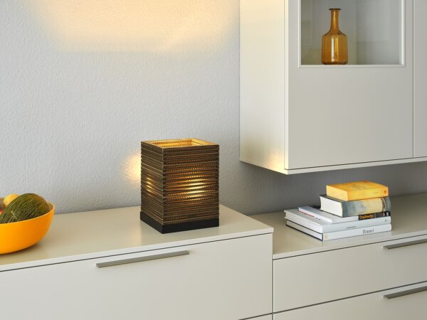Tischleuchte Karton E27 Schwarz Stahl H:27 cm OSRAM
