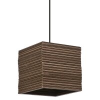 H&auml;ngelampe Karton E27 Schwarz Braun L:25 cm OSRAM