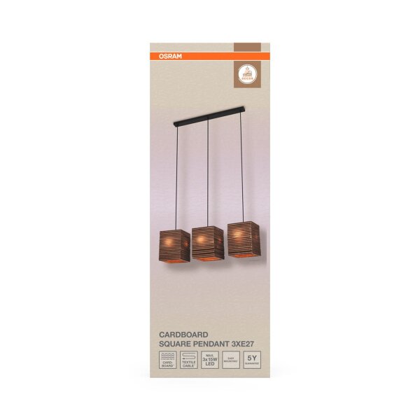 Pendelleuchte 3-flammig E27 Stahl L:83 cm OSRAM