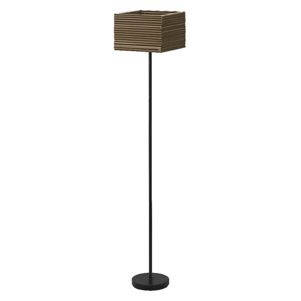 Stehleuchte Karton E27 Schwarz Braun H:160 cm OSRAM