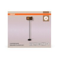 Stehleuchte Karton E27 Schwarz Braun H:160 cm OSRAM