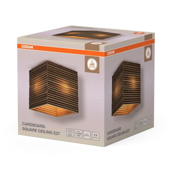 Wandlampe Karton E27 Braun L:26 cm blendarm OSRAM