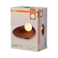 Tischleuchte Akazie Glas Metall G9 H:32,5 cm OSRAM